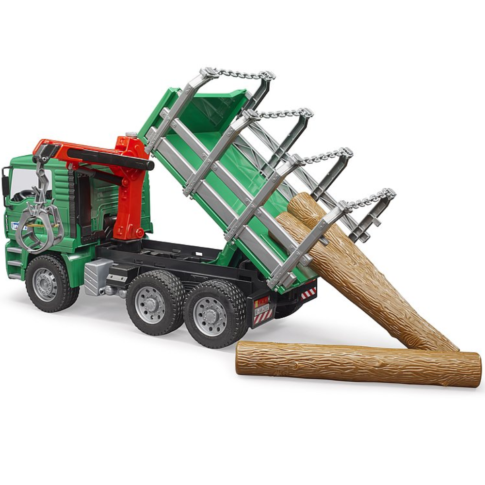 Camion de transport de bois Bruder MAN avec grue de chargement