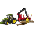 Bruder John Deere 7R 350 mit Rückeanhänger & Baumstämmen – Produktbild 1