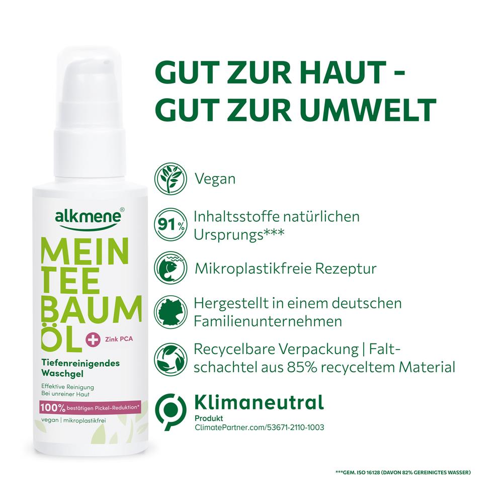 alkmene Mein Teebaumöl Tiefenreinigendes Waschgel, 150 ml