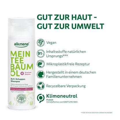 alkmene Mein Teebaumöl Anti-Schuppen Shampoo, 200 ml