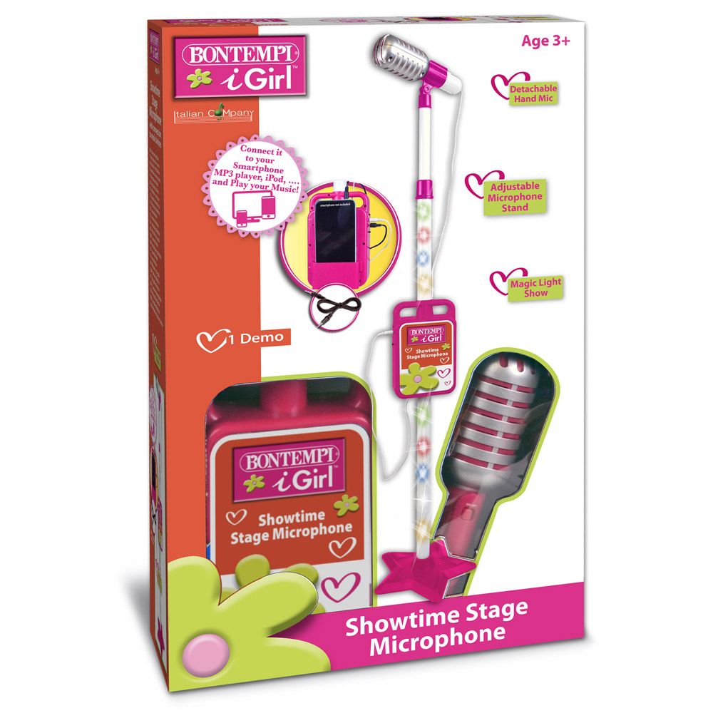 Bontempi stand microphone, pink