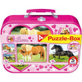 Puzzle Pferde, Metallkoffer, 2 x 26 Teile, 2 x 48 Teile – Produktbild 1