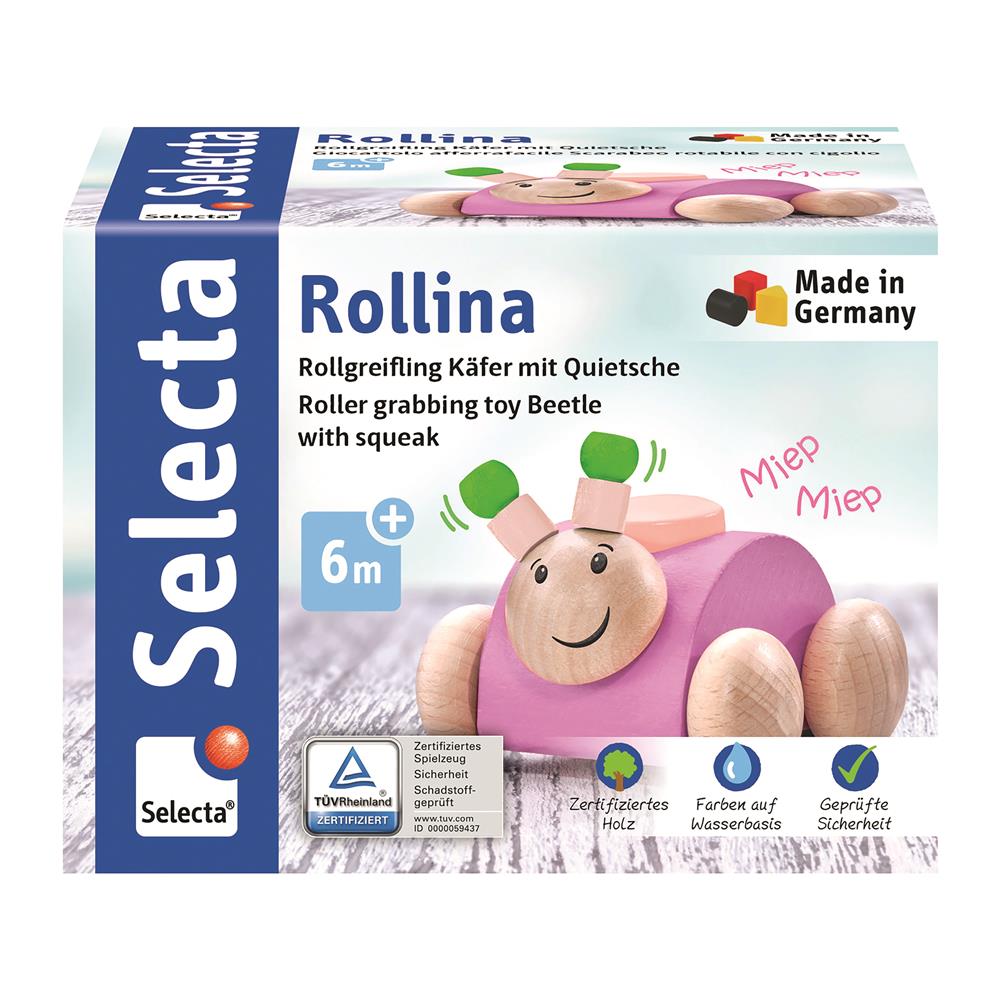 Selecta jouet de préhension Rollina rose 7,5cm