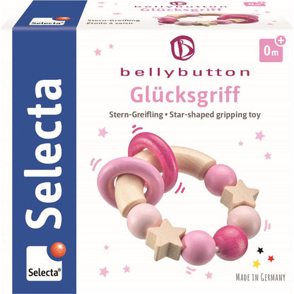 Selecta jouet de préhension Lucky Grip rose 7,5 cm