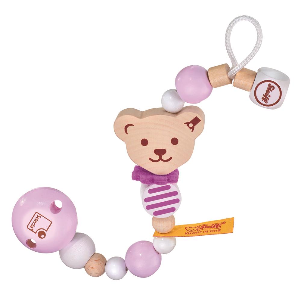 Selecta Schnullerkette Steiff rosa 21cm