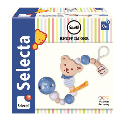 Selecta chaîne de tétine Steiff bleu 21 cm