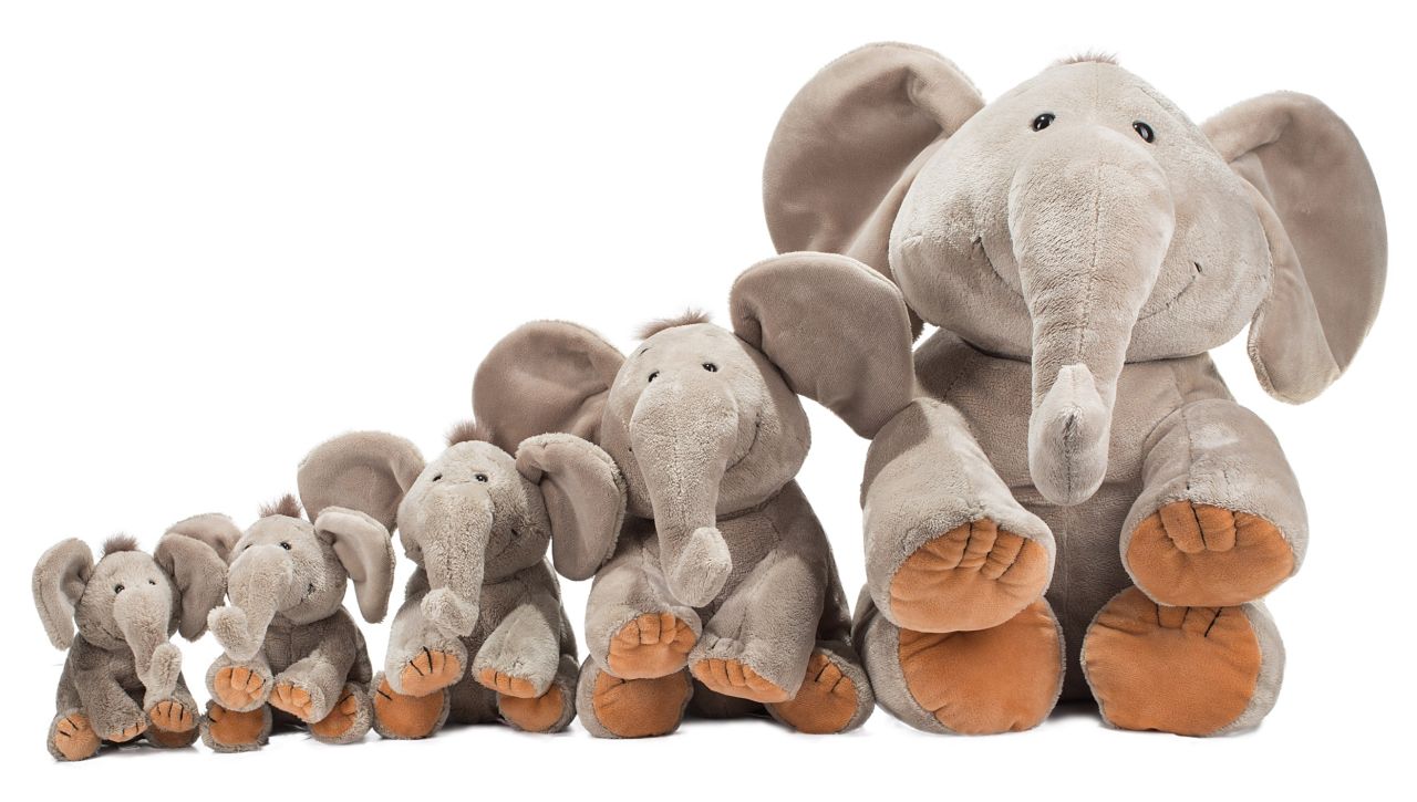 Schaffer peluche éléphant sucre, 30 cm