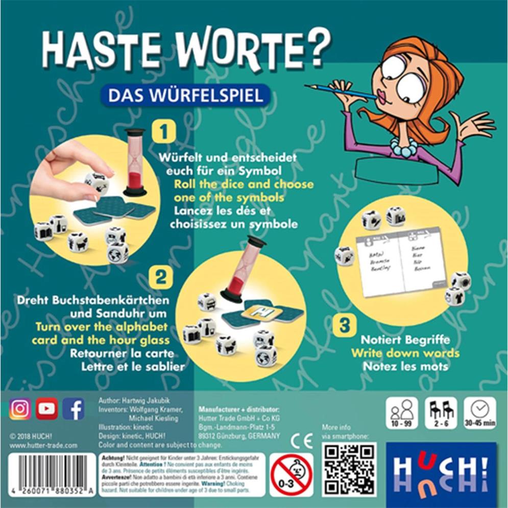 Hutter Haste Worte? - Das Würfelspiel (d,f,e)