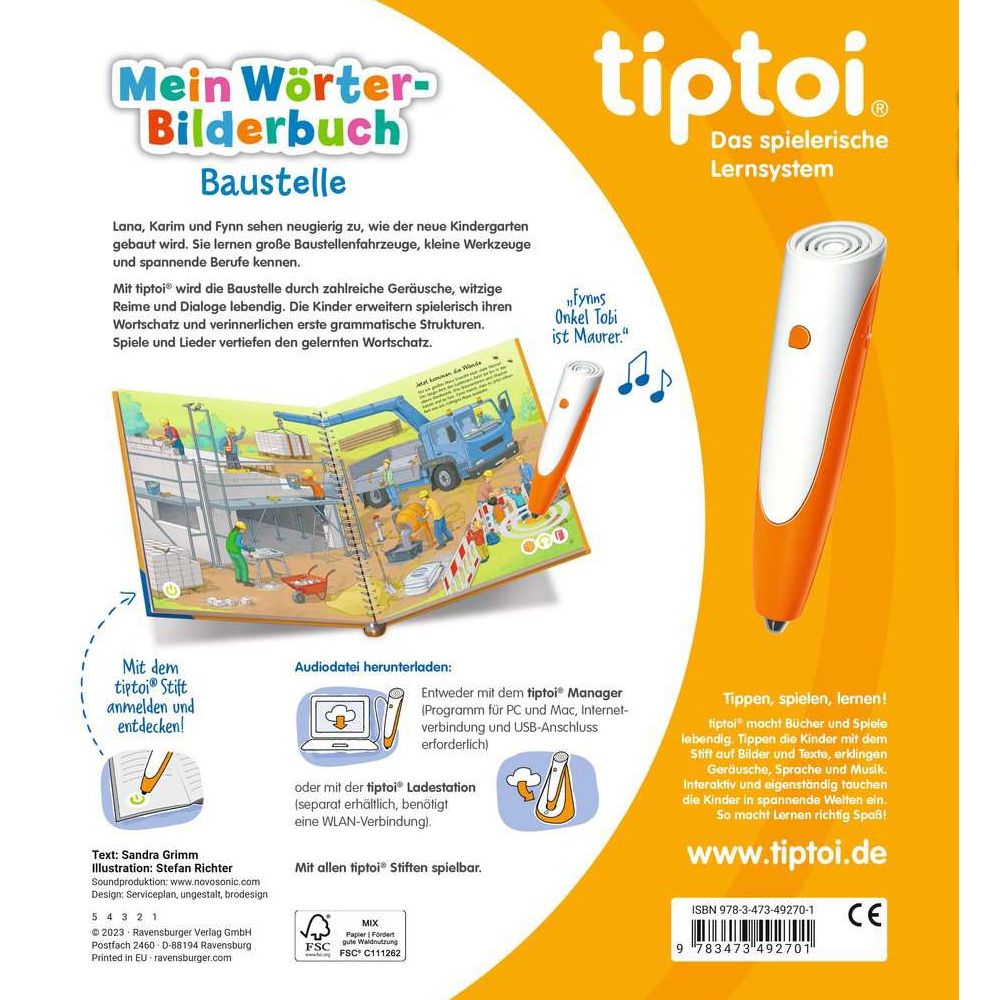 Ravensburger tiptoi® My Word Picture Book Construction Site