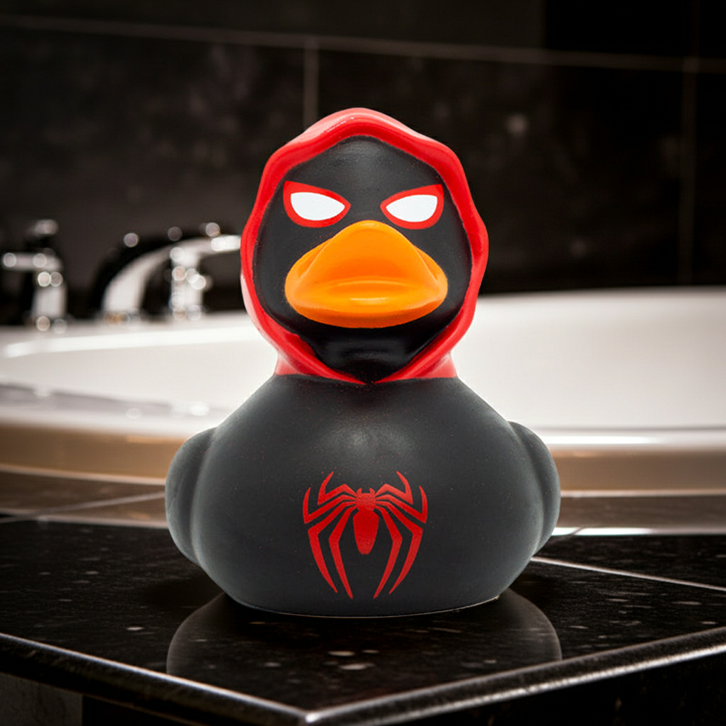 Badeente Black Spidy rot