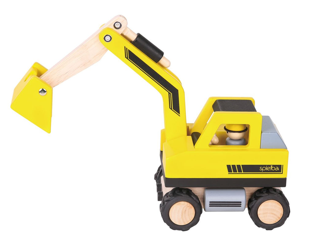 Spielba Bagger mit Figur aus 100% FSC