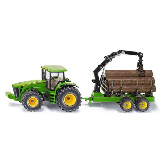 Siku tractor with forest trailer