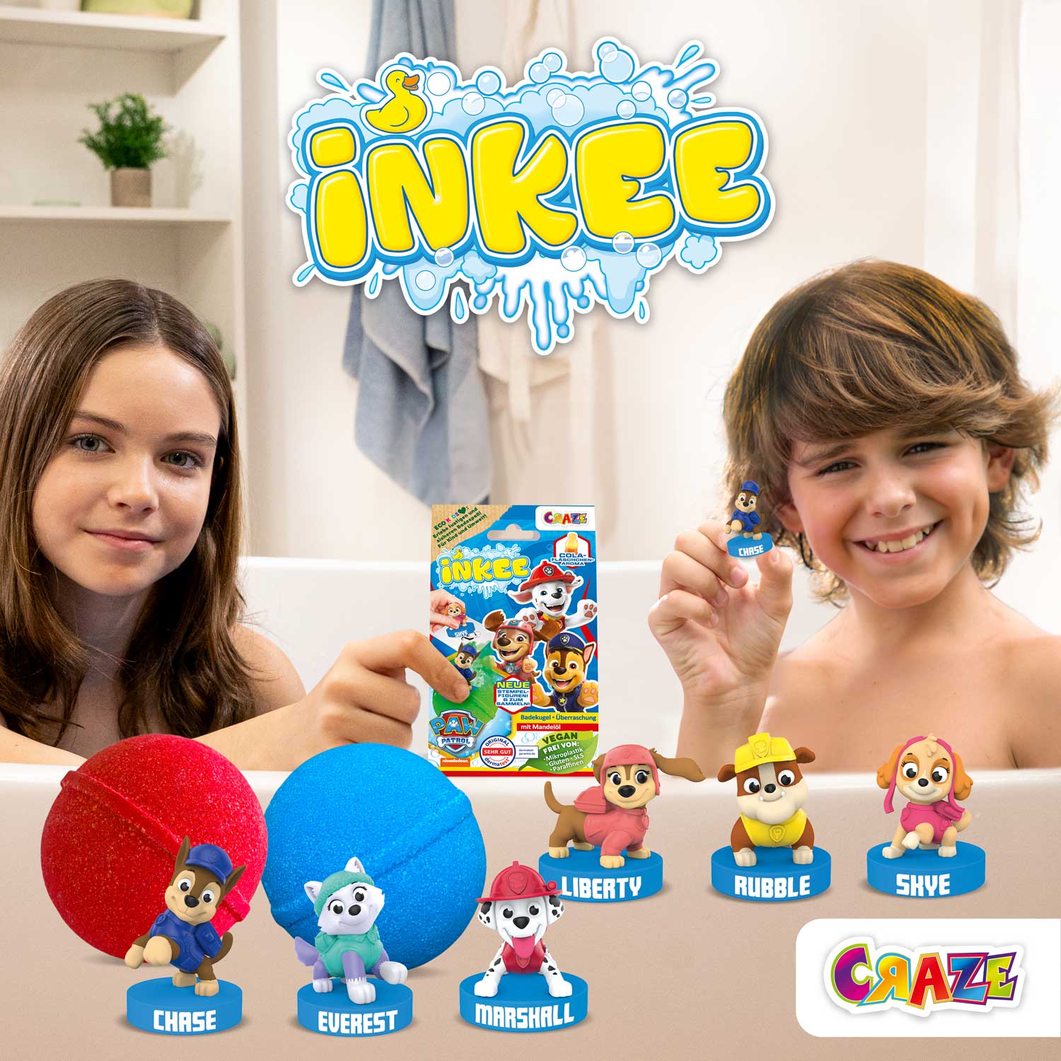 Inkee Überraschungs-Badekugel Paw Patrol