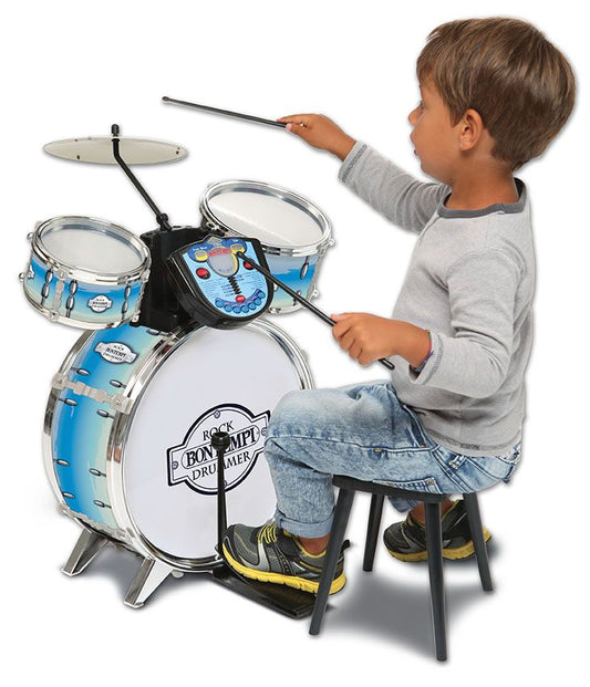 Bontempi drum kit blue with electronic tutor