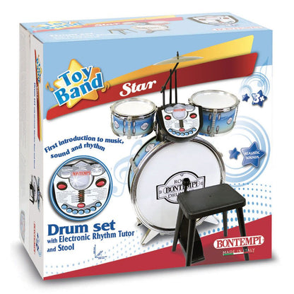 Bontempi drum kit blue with electronic tutor