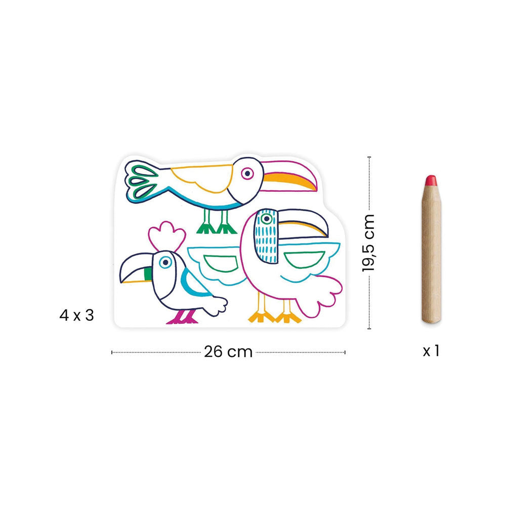 Ausmalbilder verdeckte Farben Wildnisfamilie