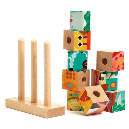 Djeco cube en bois Puzz-Up Mer