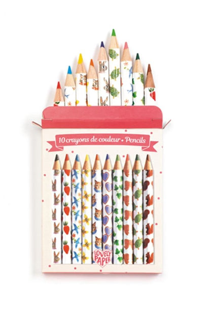 Djeco 10 mini crayons de couleur Aiko