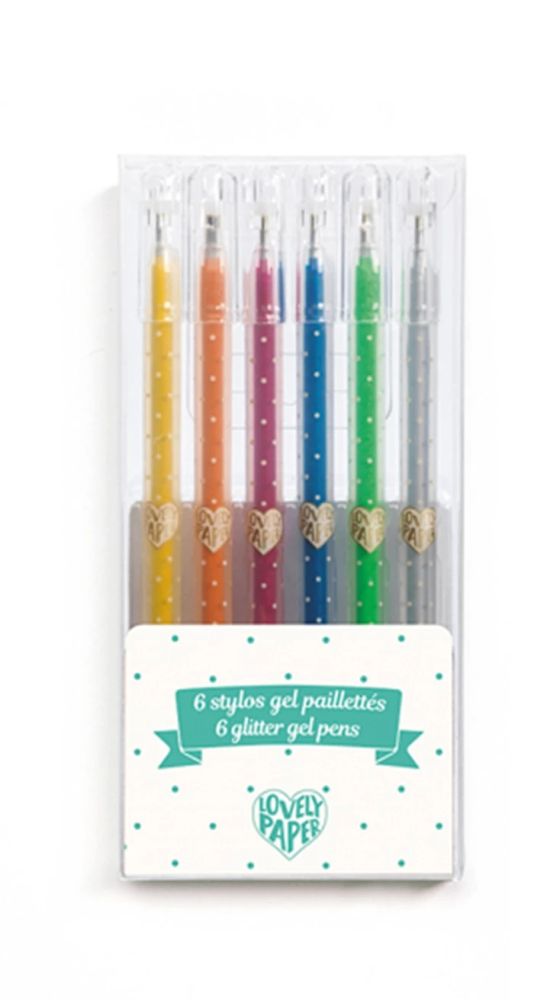 Djeco 6 Glitter - Gel Pens