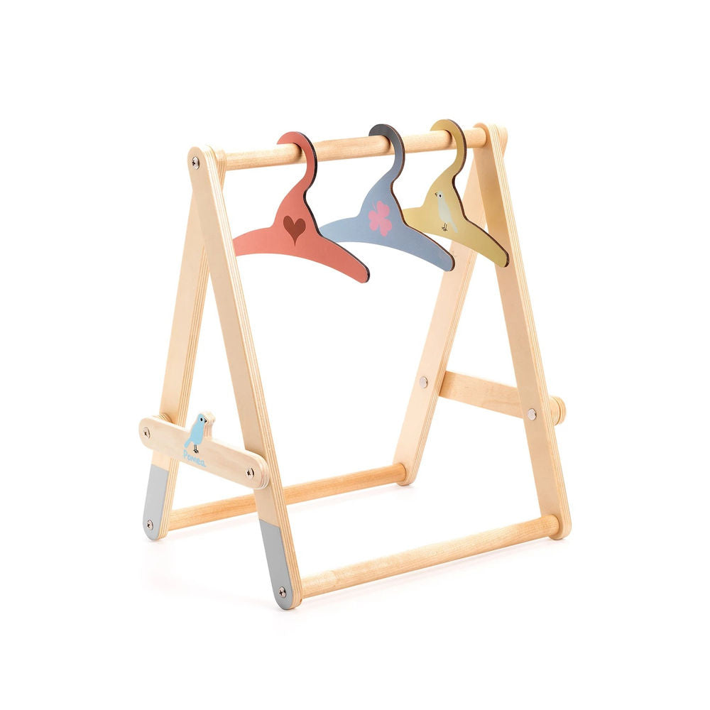 Djeco Pomea Clothes Rack &amp; 3 Hangers