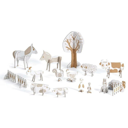 Djeco 3D building and painting set farm