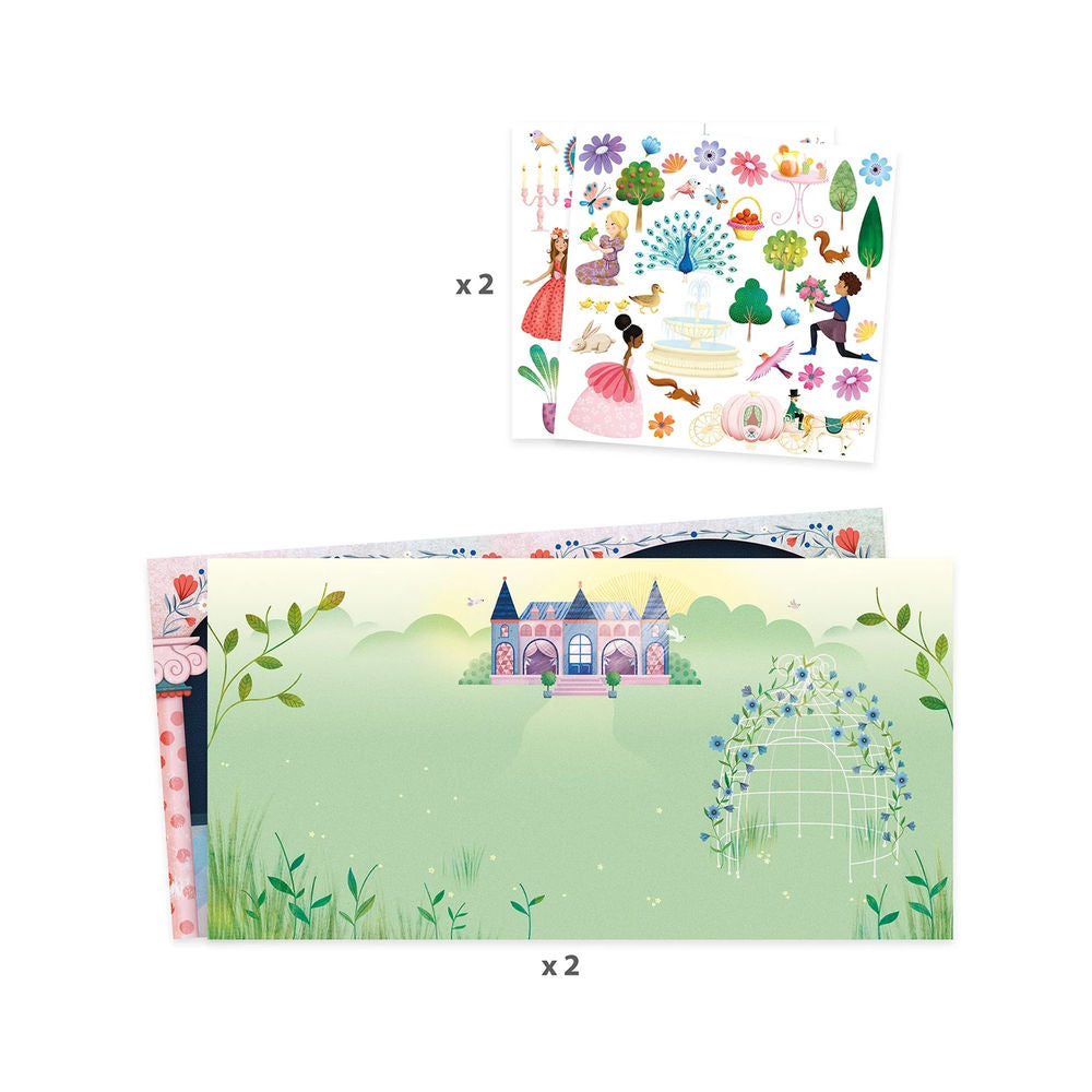 Djeco Geschichten mit Sticker Leben im Schloss