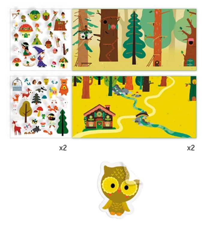Histoires Djeco avec stickers forêt magique