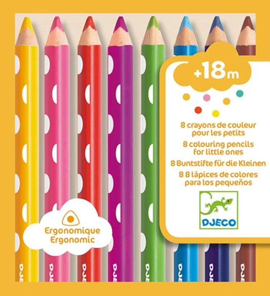 Djeco 8 crayons de couleur pour les plus petits