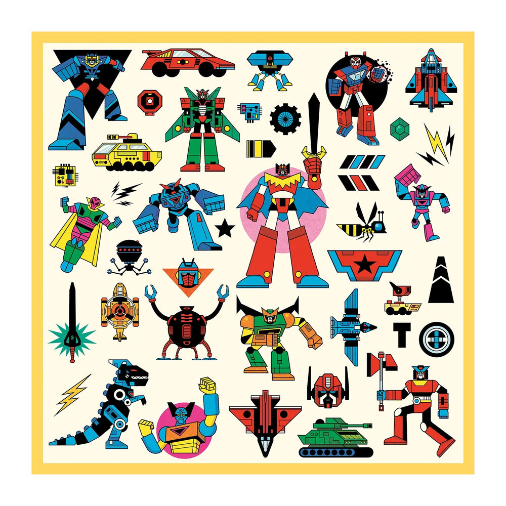 Djeco sticker robots métalliques