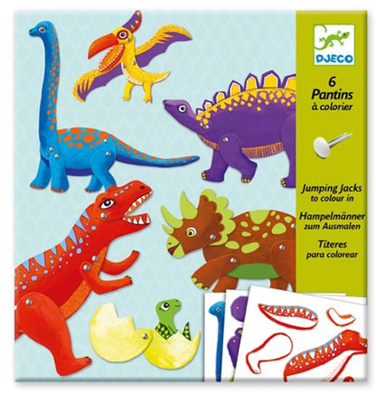 Djeco jumping jacks to color in dinosaurs