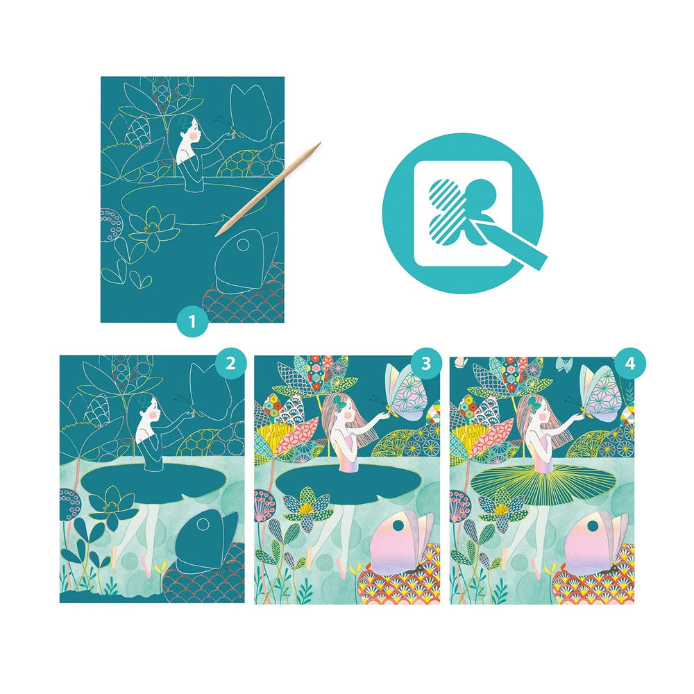 Djeco Scratchbilder Teich