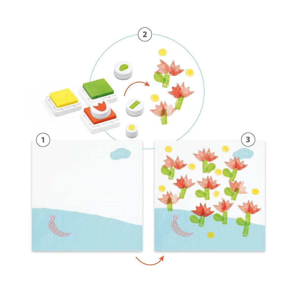 Djeco Stempelset Blumen