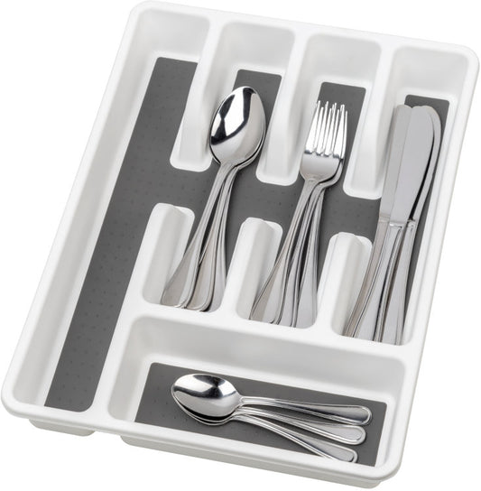 Wenko cutlery tray anti-slip 5-piece, white/dark grey