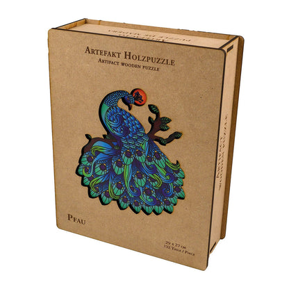 Philos Artifact Wooden Puzzle 2 in 1 Peacock, 132 pieces