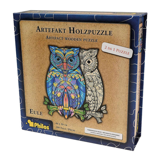 Philos Artefakt Holzpuzzle 2 in 1 Eule, 199 Teile