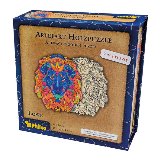 Philos Artefakt Holzpuzzle 2 in 1 Löwe, 177 Teile