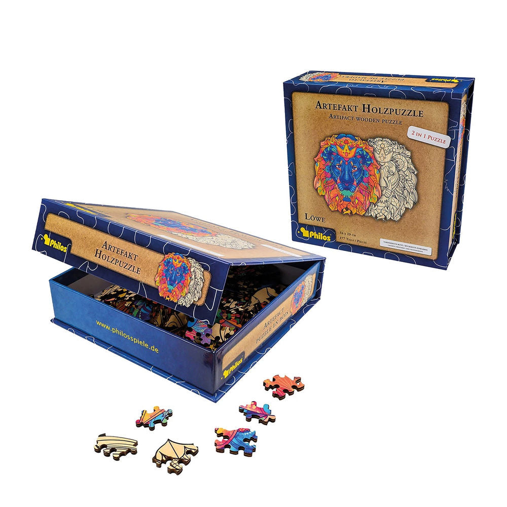 Philos Artefakt Holzpuzzle 2 in 1 Löwe, 177 Teile