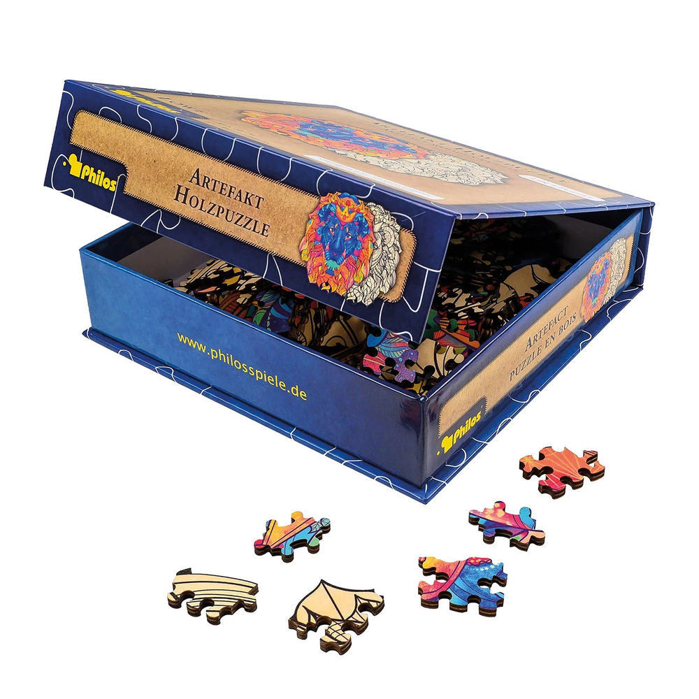 Philos Artefakt Holzpuzzle 2 in 1 Löwe, 177 Teile