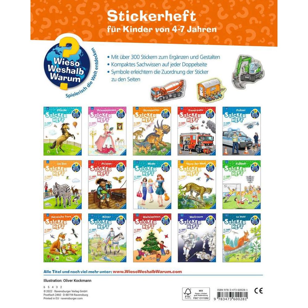 Ravensburger Why? How? What for? Sticker booklet: Vehicles on the construction site