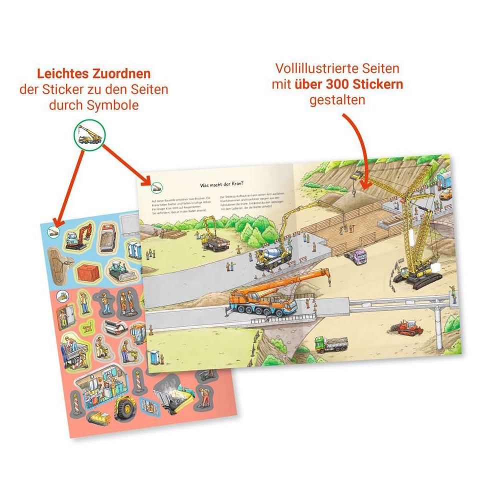 Ravensburger Why? How? What for? Sticker booklet: Vehicles on the construction site
