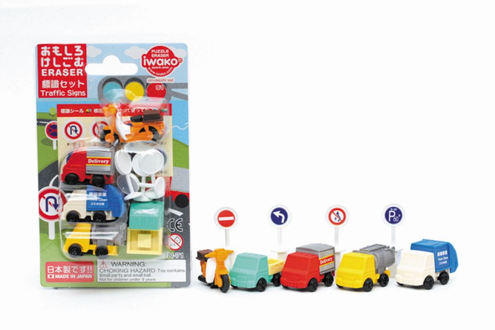 ** Iwako Radiergummi Blister Traffic Signs