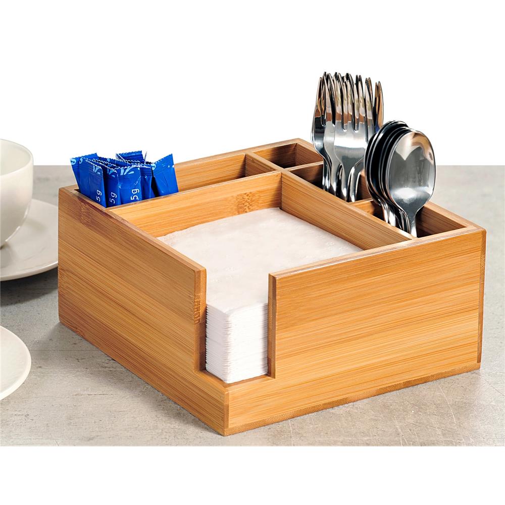 Kesper cutlery container with napkin compartment