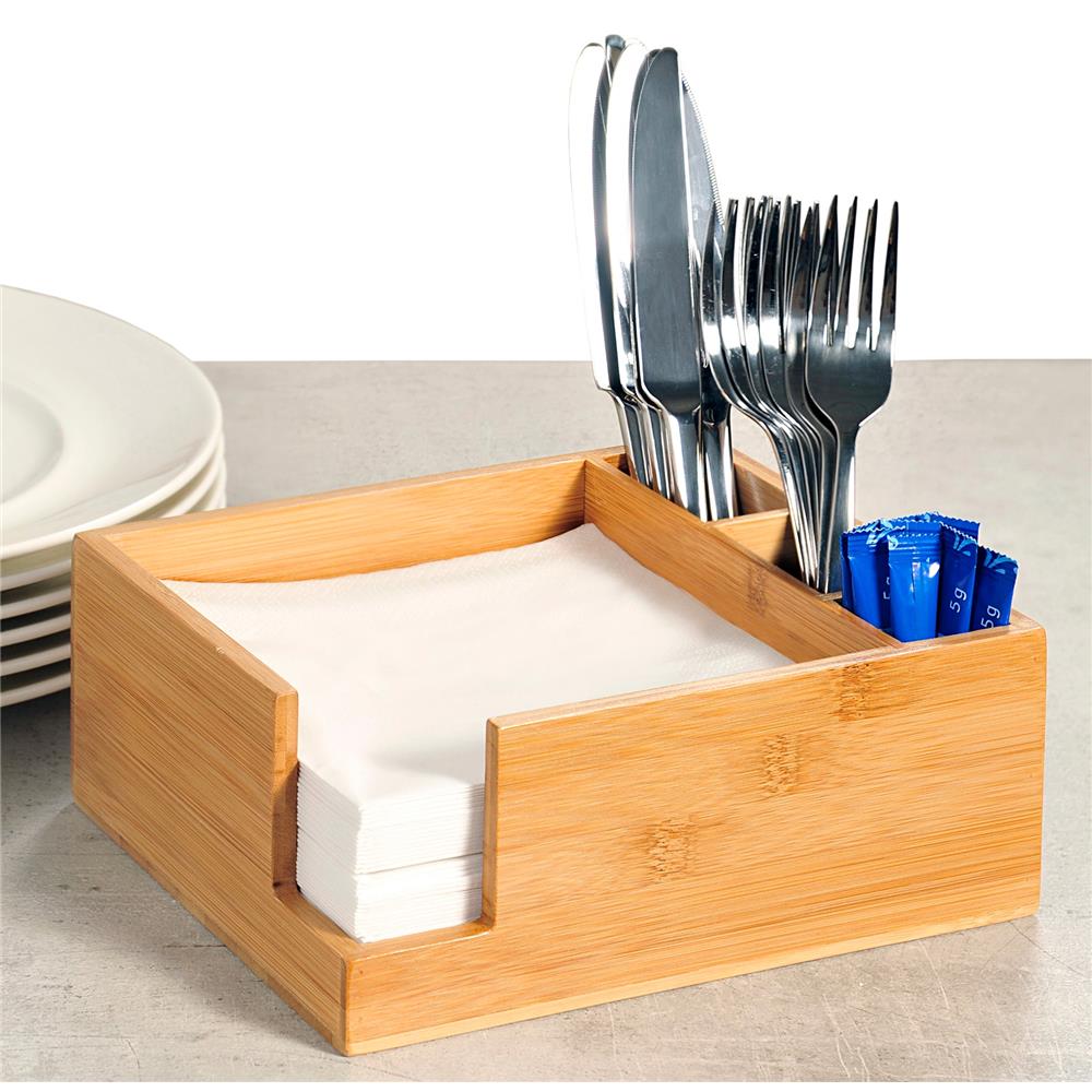 Kesper cutlery container with napkin compartment