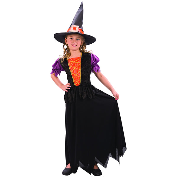 Carnival witch, orange/violet size M