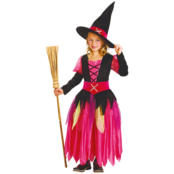 Fasnacht Hexenkleid Pink 7-8 Jahre