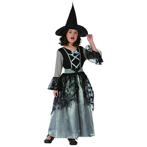 Carnival witch costume, grey/black size L