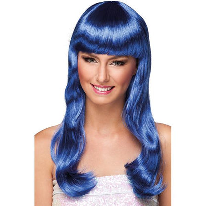 Carnival wig Chique, blue
