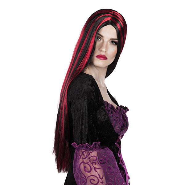 Carnival wig witch black &amp; red