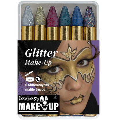 6 glitter make-up pencils