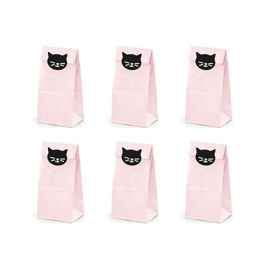 Amscan 6 pochettes de fête chaton rose